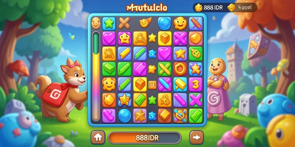 Gameplay seru di 888IDR dengan tantangan Match-3 menarik.