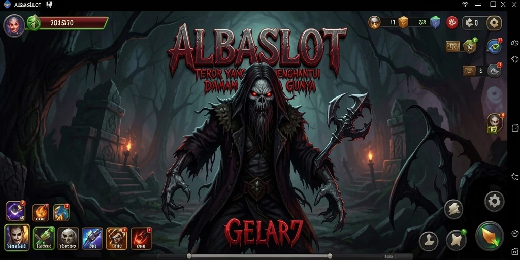 Screenshot gameplay ALBASLOT yang menampilkan ketegangan mencekam.