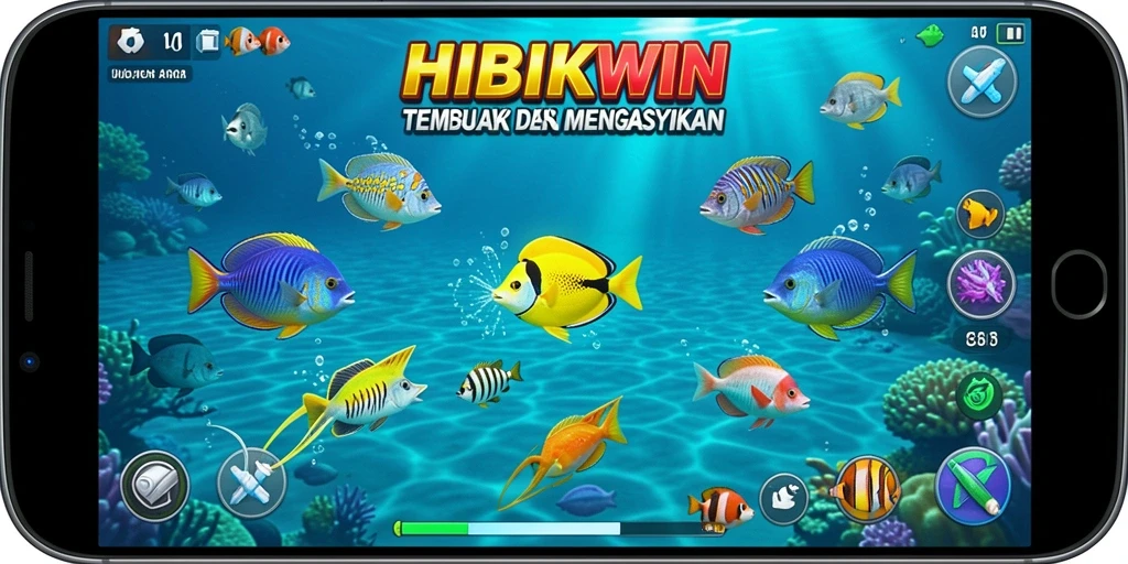 Tampilan menarik dari gameplay seru Tembak Ikan HIBIKWIN.