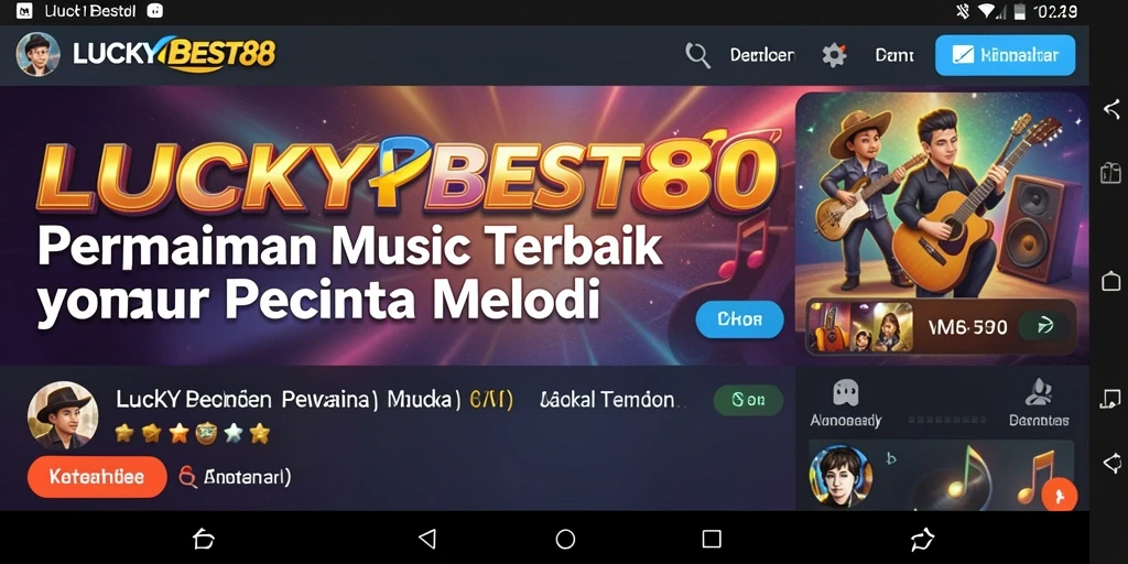 Tampilan gameplay seru di LUCKYBEST88 dengan notasi musik yang menarik.
