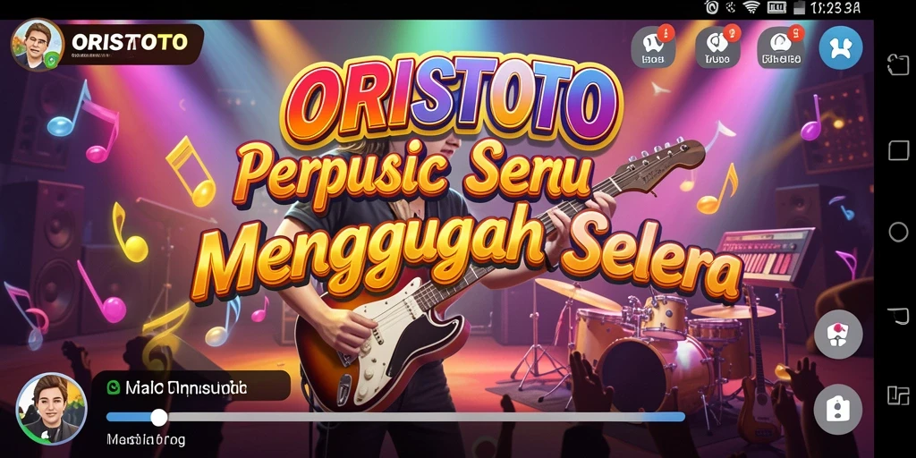Tampilan gameplay <strong>ORISTOTO</strong> menunjukkan keseruan bermain musik secara interaktif.