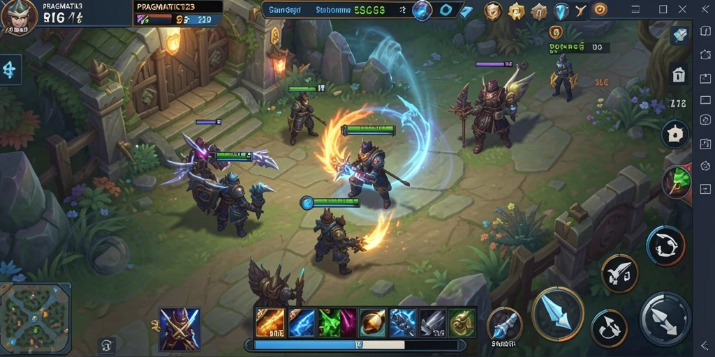 Screenshot PRAGMATIC123 menampilkan pertempuran strategis dalam game SLG.