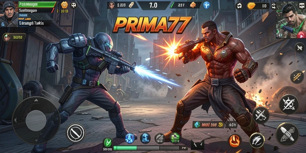 Screenshot PRIMA77 menunjukkan pertarungan seru dengan grafis yang luar biasa.