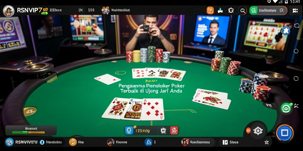 Tampilan gameplay Poker yang mendebarkan dan interaktif.