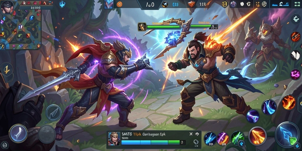 Tangkapan layar menunjukkan aksi seru gameplay MOBA SATSET138.