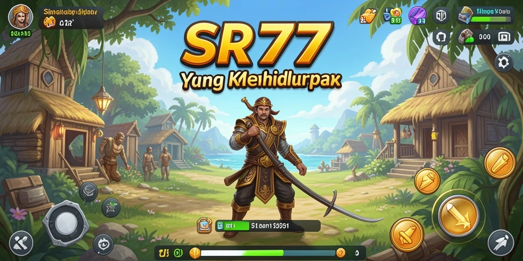 Screenshot gameplay SR777 menampilkan karakter yang berinteraksi di dunia simulasi.