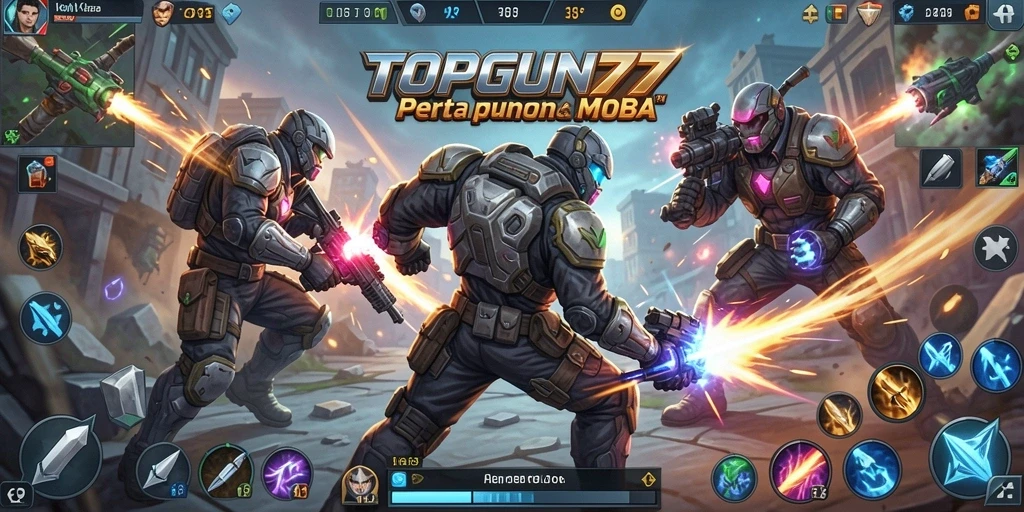 Screenshot menarik dari gameplay MOBA yang mendebarkan.