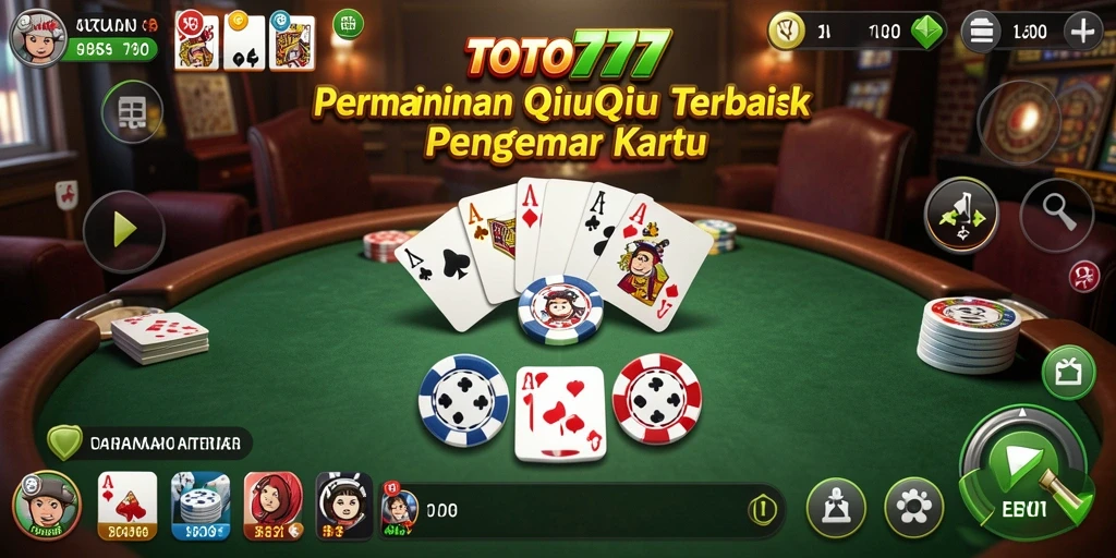 Screenshot gameplay TOTO777 menampilkan suasana bermain QiuQiu yang mendebarkan.