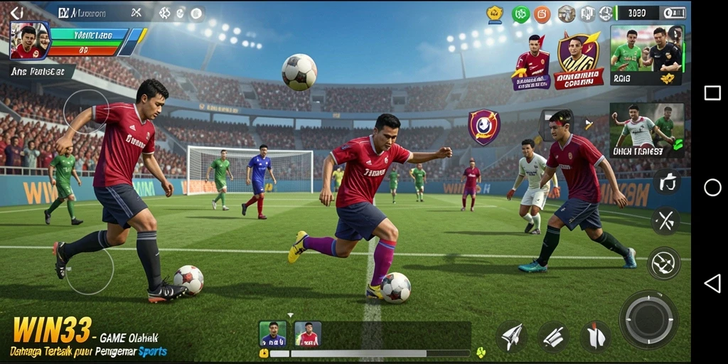 Screenshot gameplay WIN33 menampilkan aksi seru dalam olahraga.